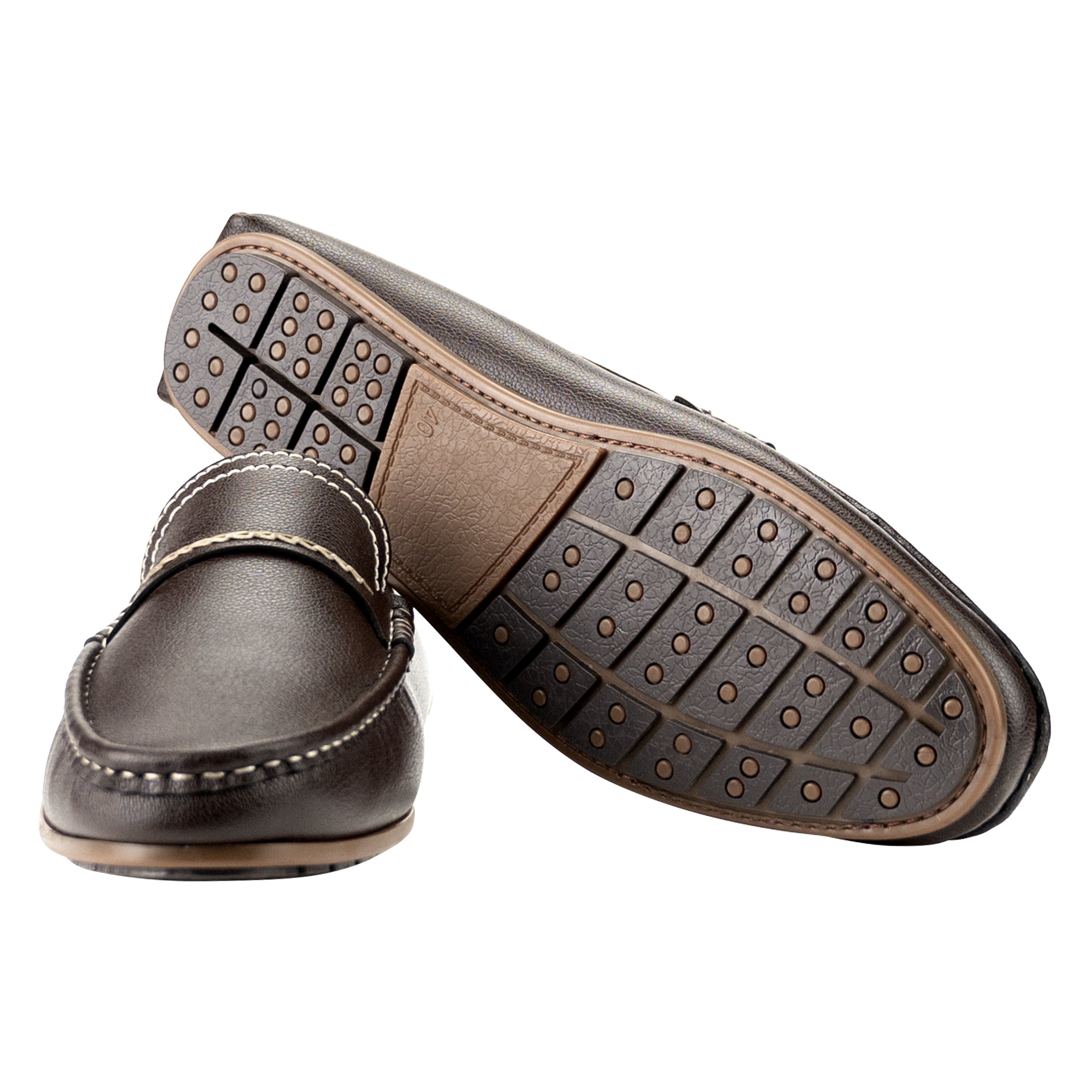 Thread Stitched Moccasins-Brown