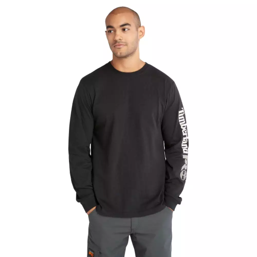 Timberland PRO Men's Core Logo Long-Sleeve T-Shirt - Black