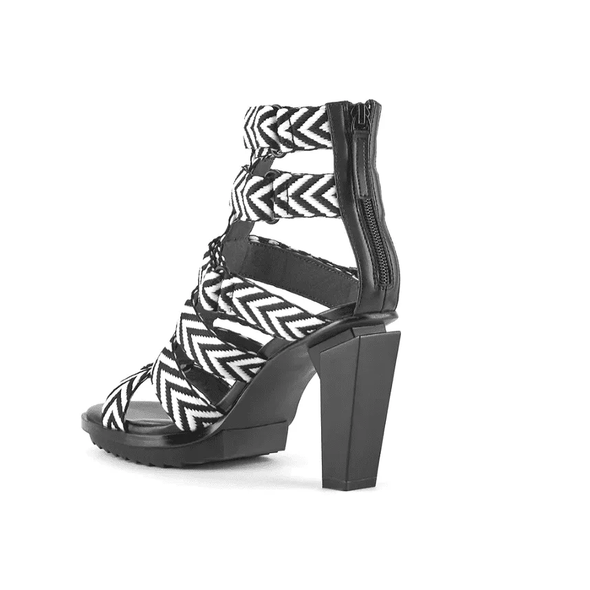 United Nude Lev Roma Gladiator Sandal in Mono Black & White