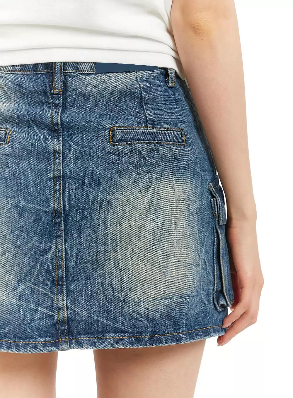 Vintage Cargo Pocket Denim Mini Skirt OF427