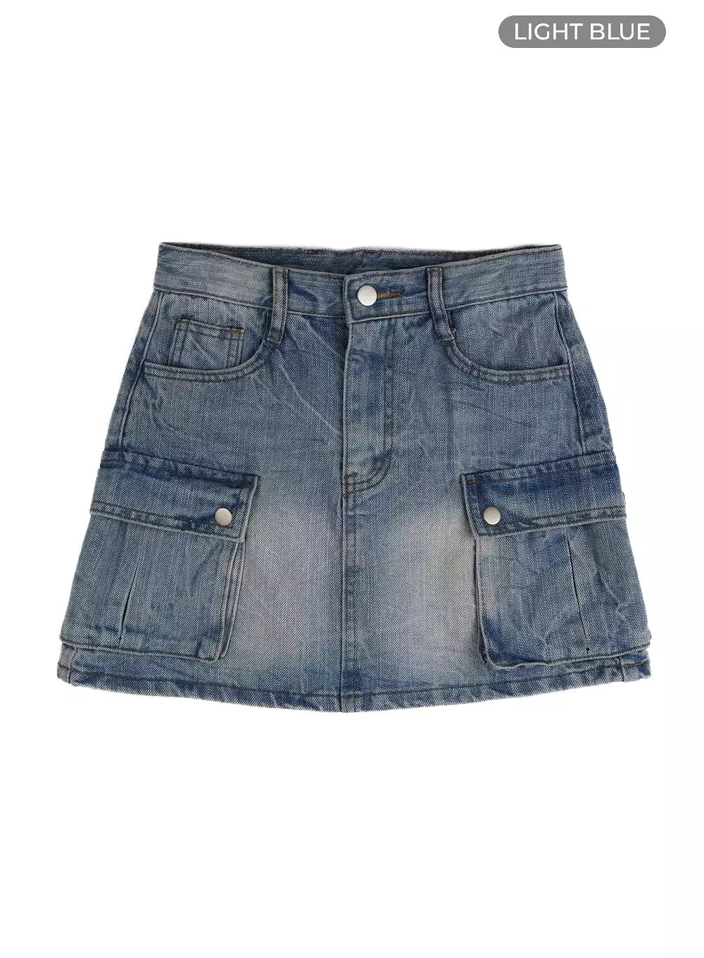 Vintage Cargo Pocket Denim Mini Skirt OF427