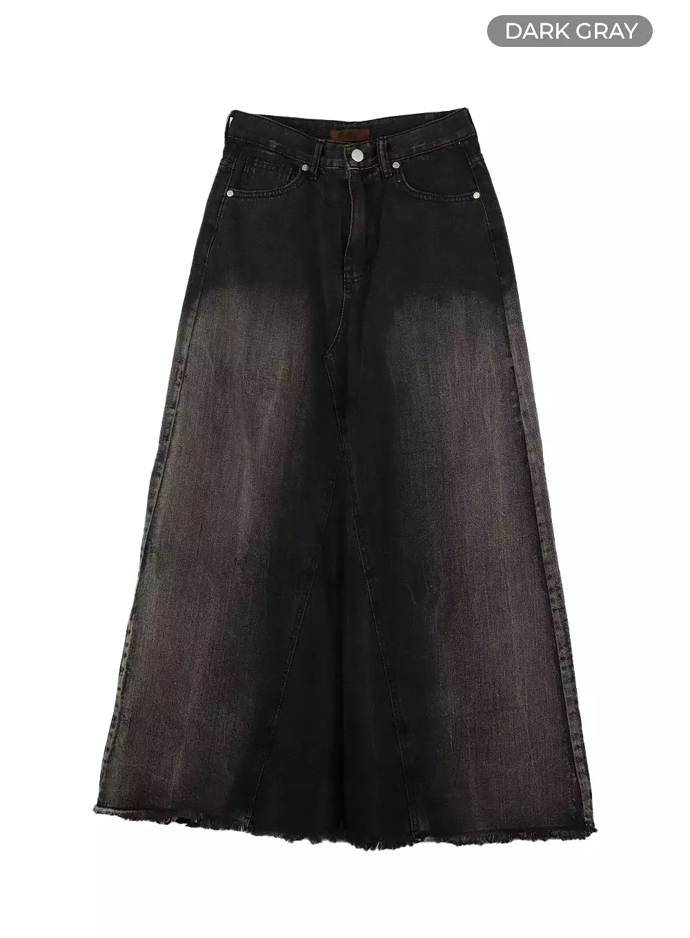 Vintage Washed Denim Maxi Skirt CA415