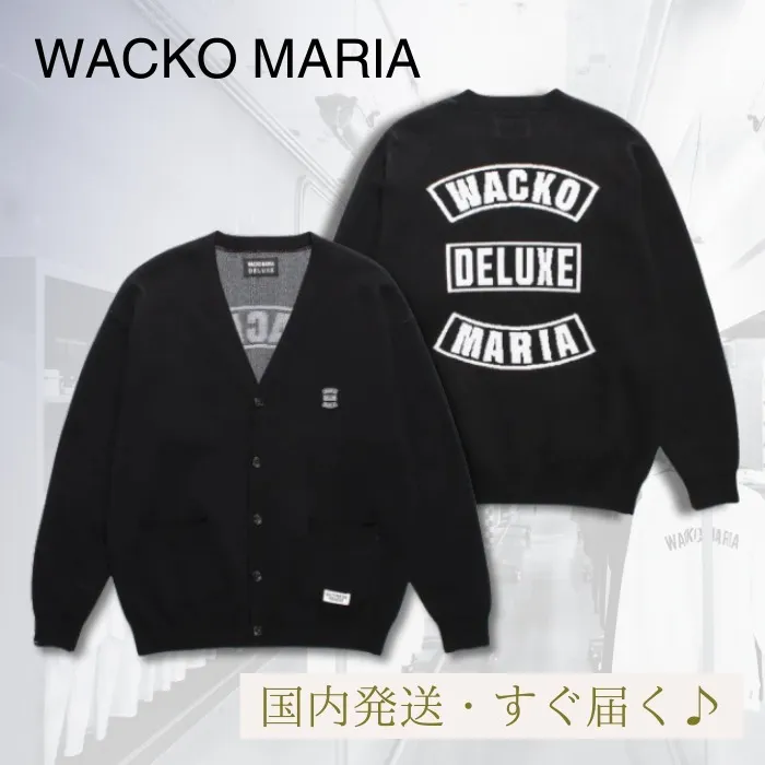 WACKO MARIA  |Unisex Wool Street Style Cotton Oversized Logo Cardigans