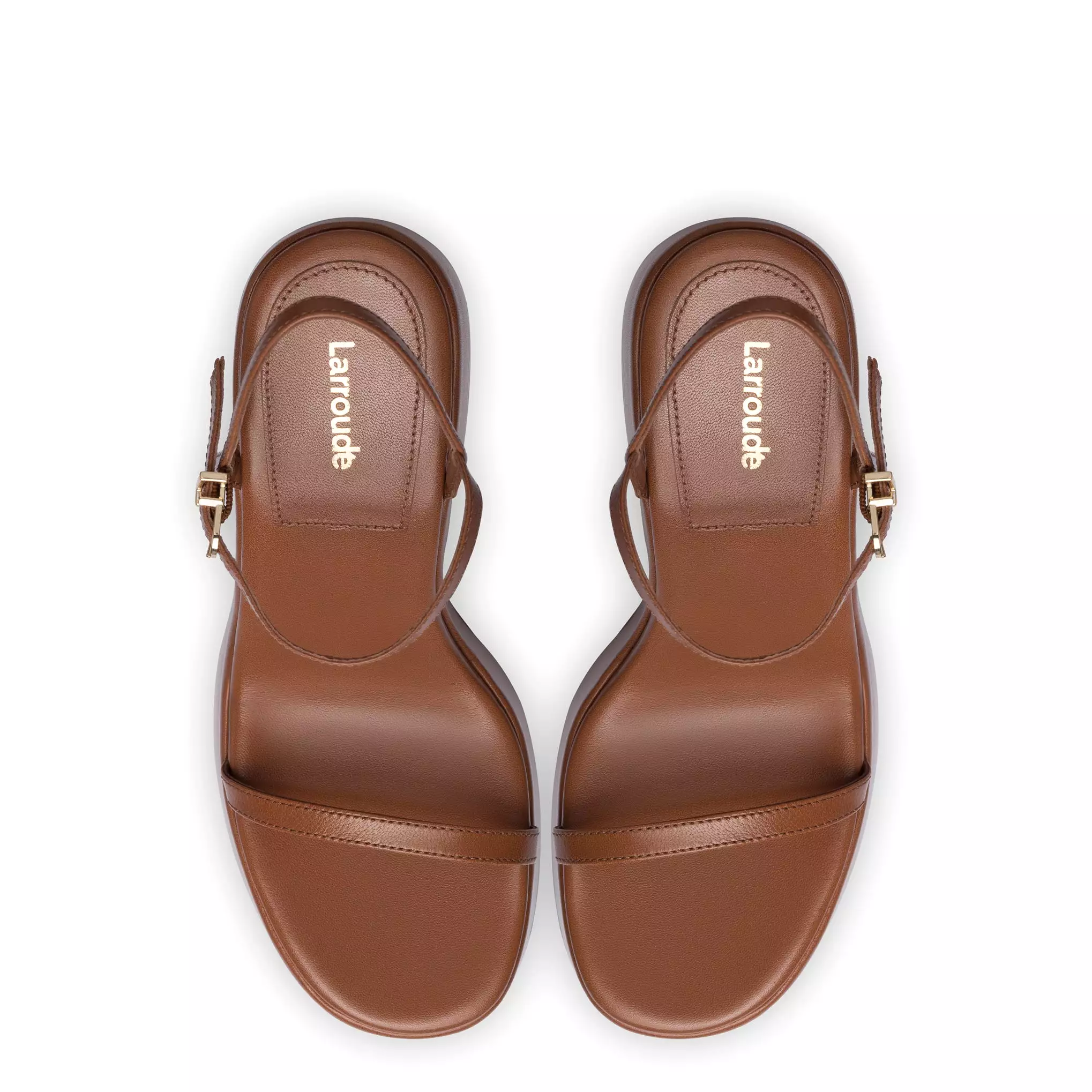 Wanda Platform Sandal In Caramel Leather