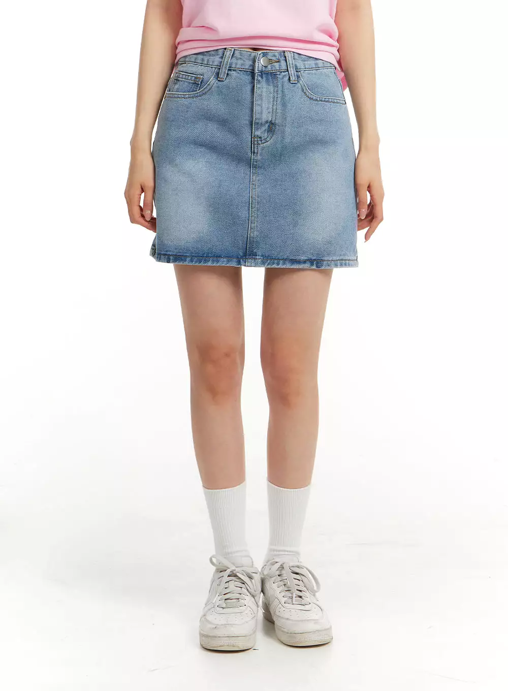 Washed Denim Mini Skirt OM405