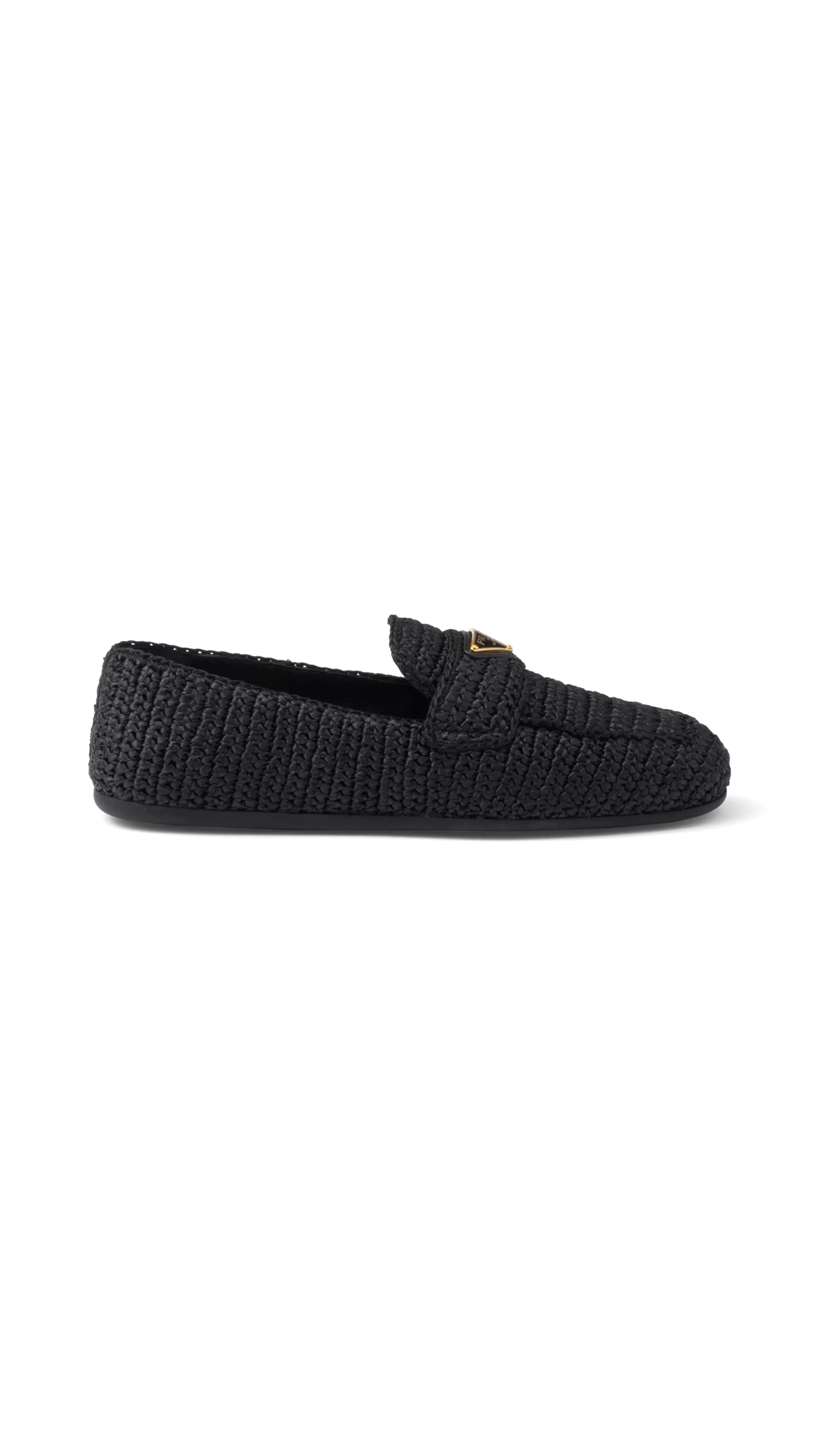 Woven Fabric Loafers - Black