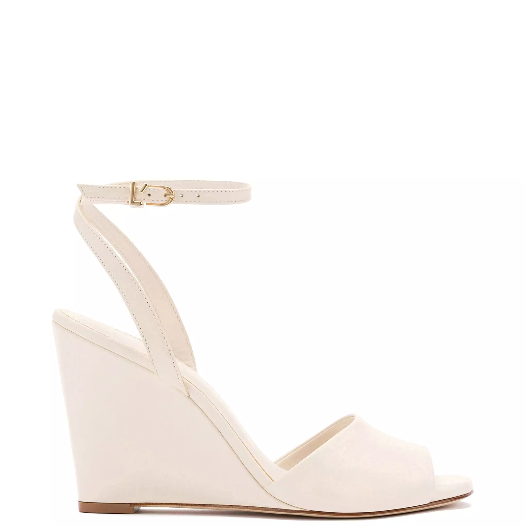 Yves Wedge In Ivory Leather