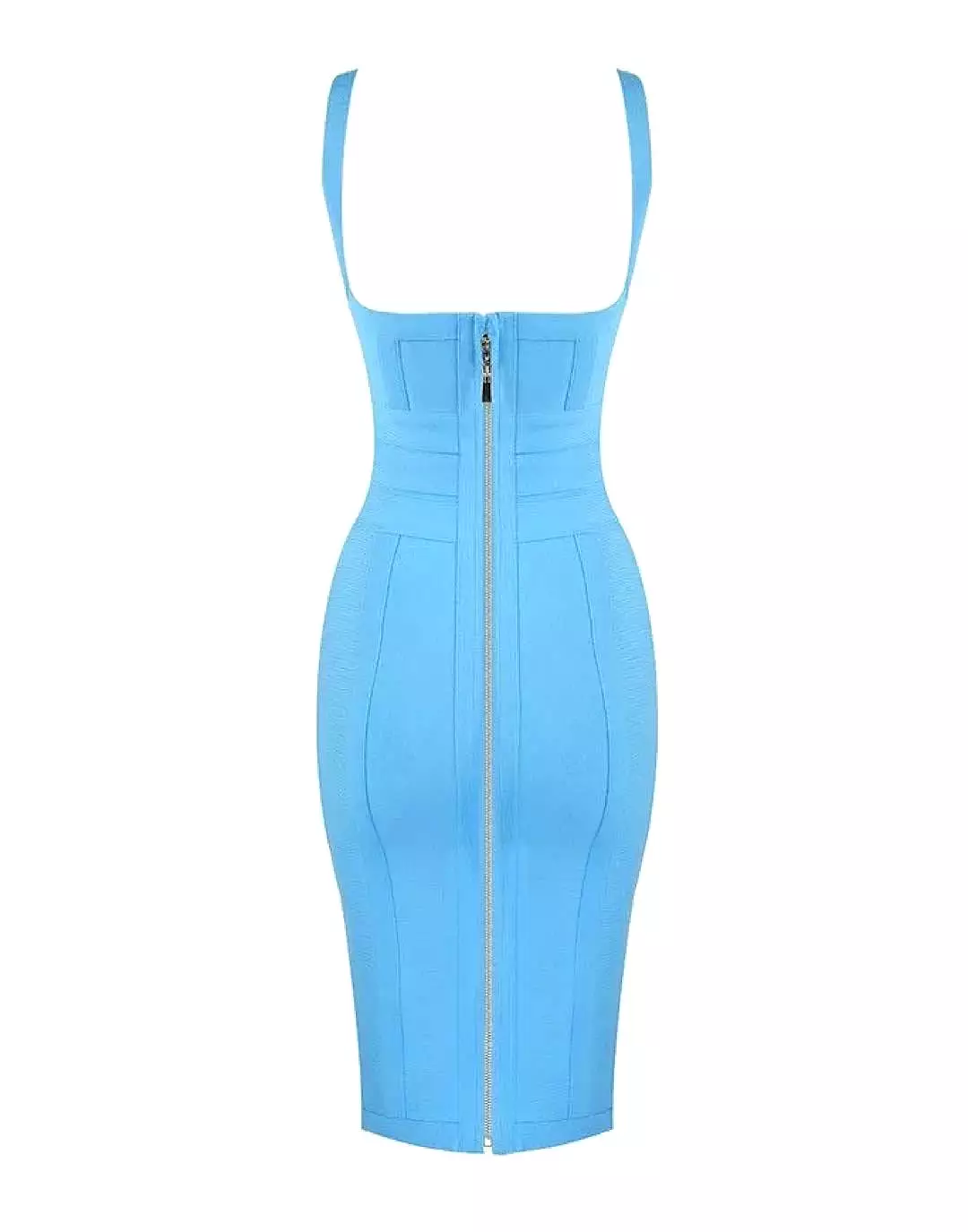 Zipper Back Strapped Bandage Mini Dress